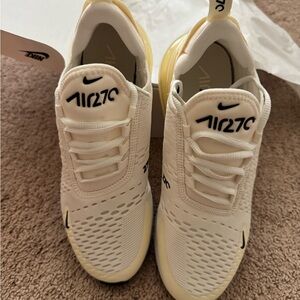Nike Air Max 270 White and Yellow Sneakers
